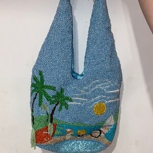 Beaded Beach Scene Women's Bag